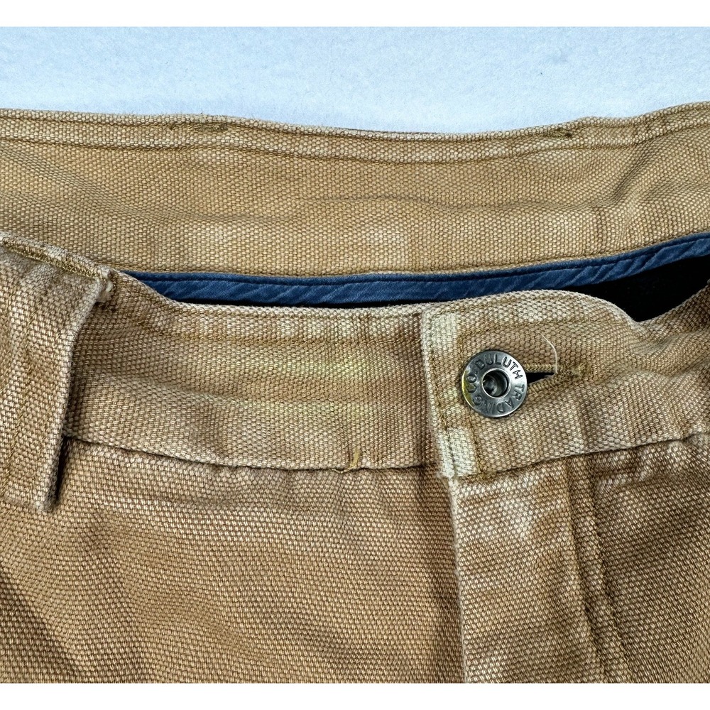 Duluth Trading Co Fleece Lined Tan Relaxed Fit Cargo Work Pants Brown Mens 38x32 - Picture 16 of 16
